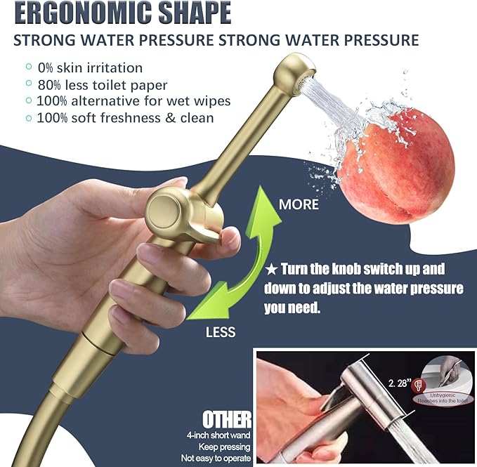 SonTiy Handheld Bidet Toilet Sprayer, Brass Cloth Diaper Sprayer Hand Held