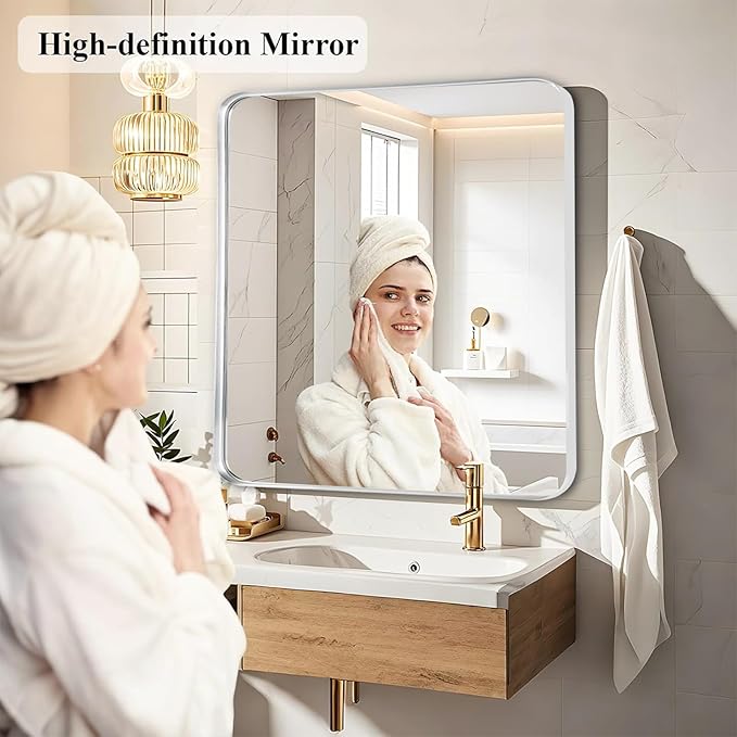 Fabuday Silver Sink Mirror for Bathroom