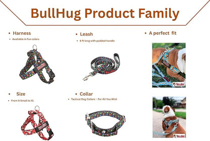 Adjustable Dog Harness– No Pull, No Choke – for English Bulldogs, French Bulldogs, Pugs & Broad-Chested Breeds – Easy, Safe Walks (Silver, Large)