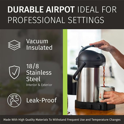 Coffee Carafe with Pump & Drip Tray - 74oz / 2.2L