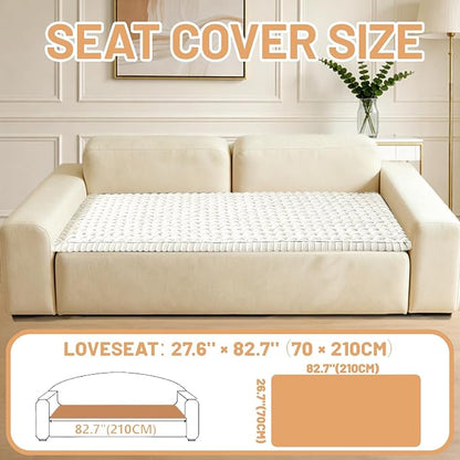 Waterproof Couch Cover for Dogs Washable,Nonslip Fuzzy Durable Pet Friendly | Soft Slipcovers for 3 Cushion Sofa Cover,Plush Thick Protector Fits Mat Bed Leather & Fabric Couches (Beige 27.6"x82.7")