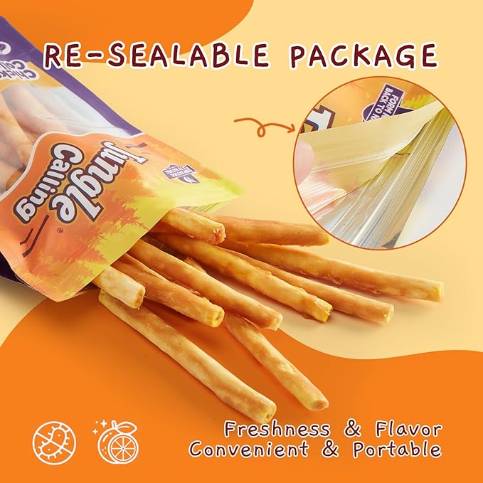 Jungle Calling Dog Treats, Chicken Beef Collagen Sticks, Chew Bones Treat for Small Medium Breed Moderate Chewers, Bully Stick, Long Lasting High Protein Easy to Digest, 5 Inch 10.6 oz