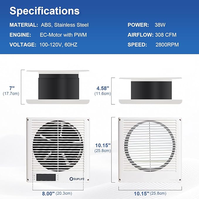 8" Room to Room Air Transfer Fan