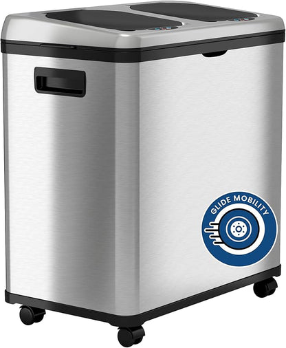 iTouchless 16 Gallon Touchless Sensor Kitchen Trash Can and Recycle Bin