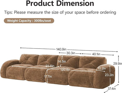 Modular Sectional Sofa with Free Combination,Oversized Boneless Floor Couch for Living Room & Lounge,Velvet 4-Seater Sectional Couch with Comfortable Deep Seat,No Assembly Needed