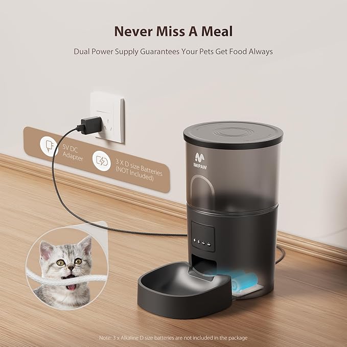 IMIPAW Automatic Cat Feeder, 5G WiFi Cat Food Dispenser