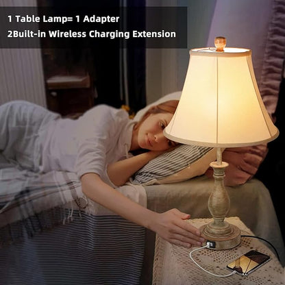 Farmhouse Table Lamp Touch Control 3-Way Dimmable Table Lamp, Modern Nightstand Lamp with 2 USB Port Bedside Desk Lamp with Fabric Shade for Living Room Bedroom Hotel (Pack 1-Beige Shade)