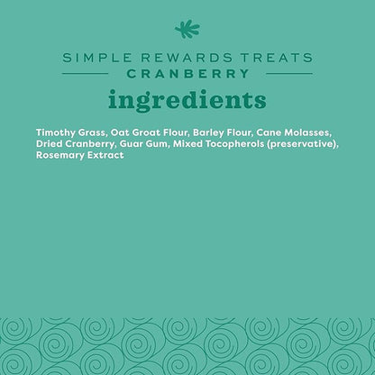 Oxbow Simple Rewards Baked Cranberry Treats, Rabbit & Guinea Pig Treats Made with Timothy Hay, Healthy Guinea Pig, Hamster & Bunny Snack, Timothy for Rabbit, Made in USA, 3 oz Bag