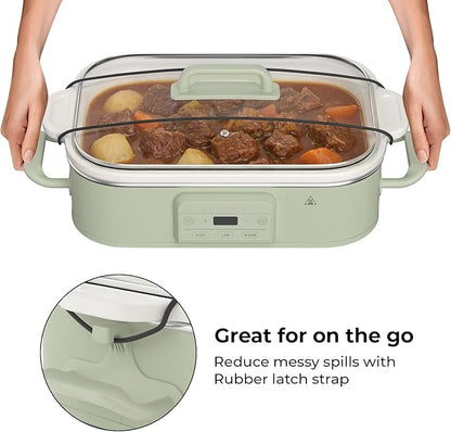 Magnifique 4 Quart Casserole Digital Slow Cooker, Premium Ceramic Bakeware