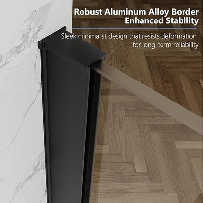35" W x 60" H Bathtub Fixed Glass Panel, 3/8" Tempered Glass