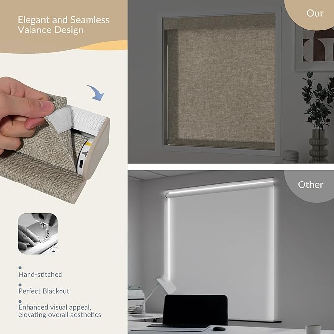 Boolegon Motorized Blinds with Remote, Light Filtering Smart Electric Window