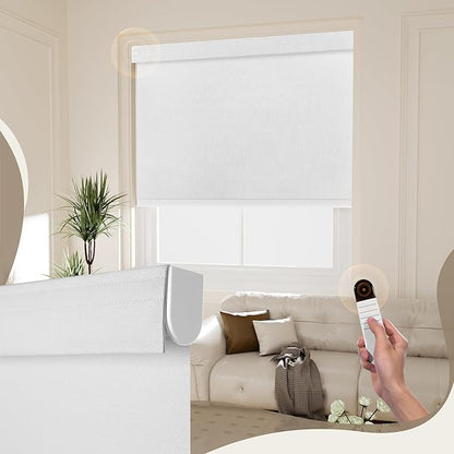 Boolegon Motorized Blinds with Remote, 100% Blackout Smart Electric Window