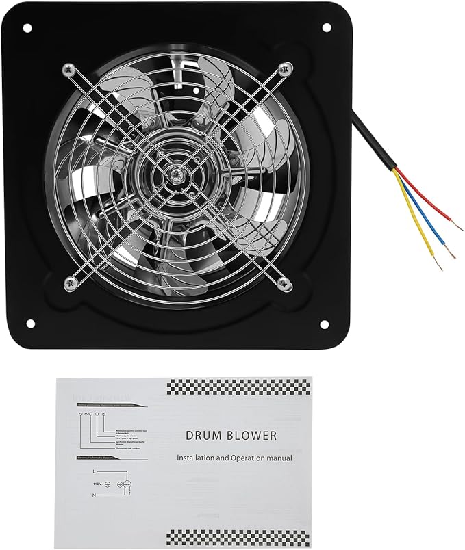 XUFOPLY 7.68 Inch Exhaust Fan, 110V 80W Wall Mounted Vent Fans 2600RPM Kitchen