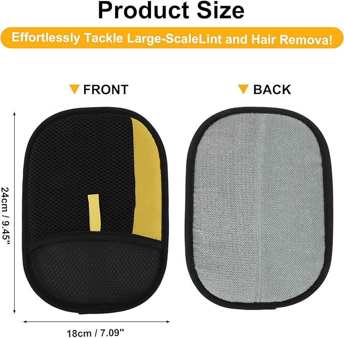 Pet Hair Remover Gloves, Advanced Static-Adhesive Pet Hair Removal Gloves, Reusable Cat Dog Hair Remover Mitt, Pet Grooming Glove for Shedding, 2 PCS
