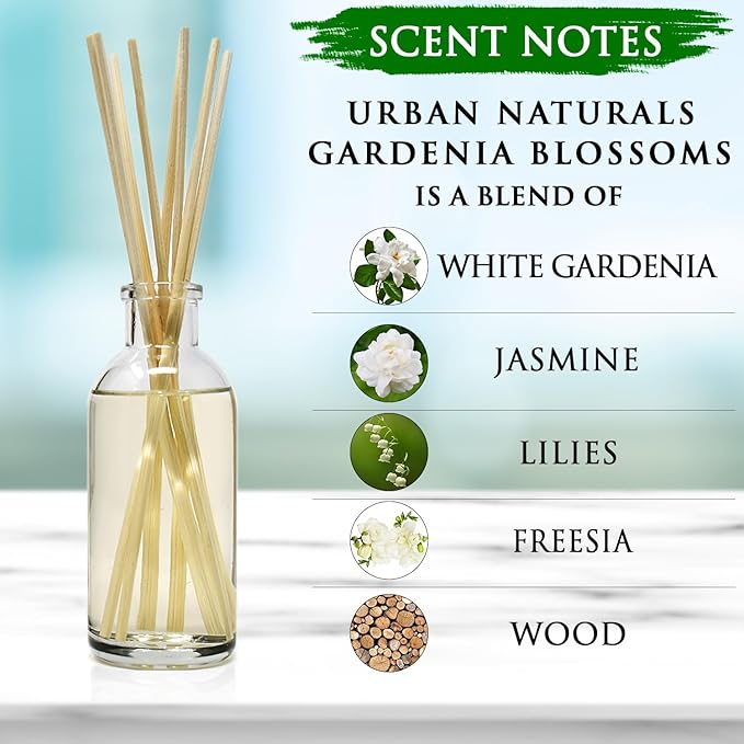 Urban Naturals Gardenia Blossoms Reed Diffuser Set