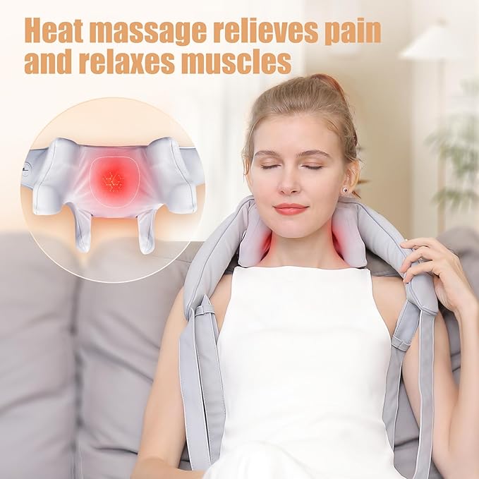 Electric Shiatsu Back and Neck Massager, Cordless Shoulder Massager