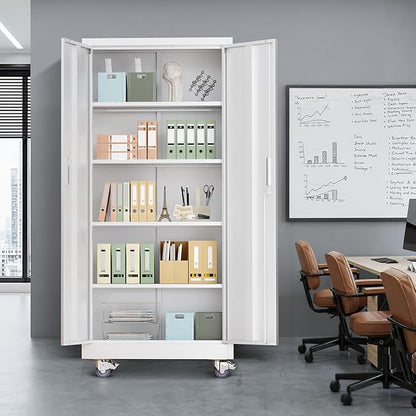 VINGLI Rolling Metal Storage Cabinet