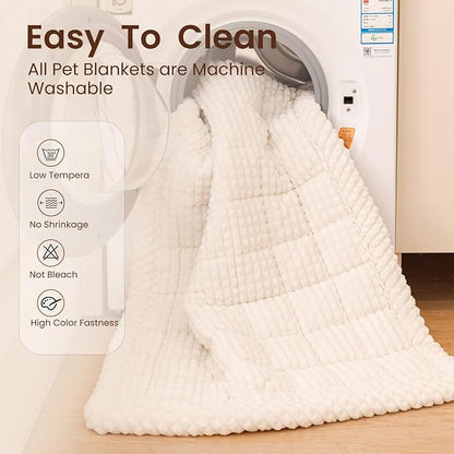 Couch Cover for Dogs Washable, Non-Slip Pet Couch Covers for Sofa, Fuzzy Dog Couch Cover Blanket Thick Soft Plush for Furniture Protector (White, 27.6" x 47.2"/70 x 120cm)