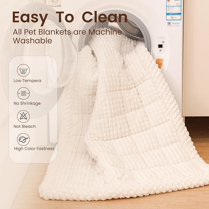 Couch Cover for Dogs Washable, Non Slip Couch Covers for 3-4 Cushion Sofa Pet Friendly, Fuzzy Pet Couch Cushion Covers for Dog,Thick,Soft for Sofa Protector (White, 27.6" x 82.7"/70 x 210cm)