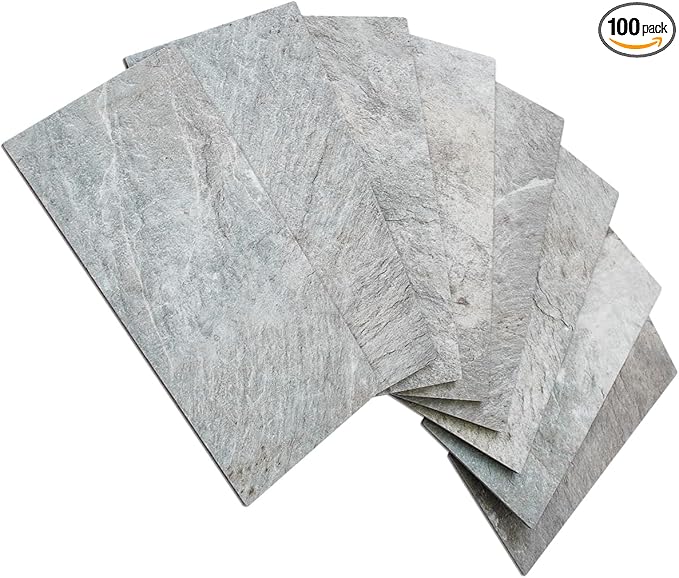 AULIGET 100 Piece Mountain Rock Peel and Stick Backsplash Wall Tiles, Laundry