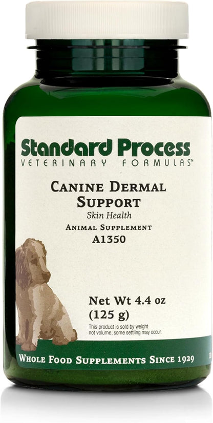 Standard Process Inc. Canine Dermal Support - Skin & Adrenal Gland Supplement - Comprehensive Skin Health Supplement for Dogs - Daily Immune & Liver Support Powder - 125 g