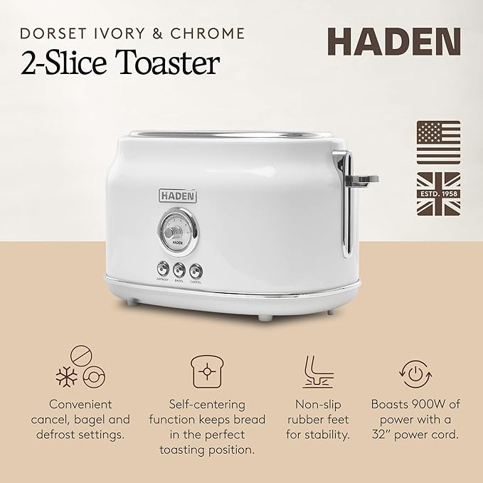 Haden Dorset 2 Slice Extra Wide Slot Toaster