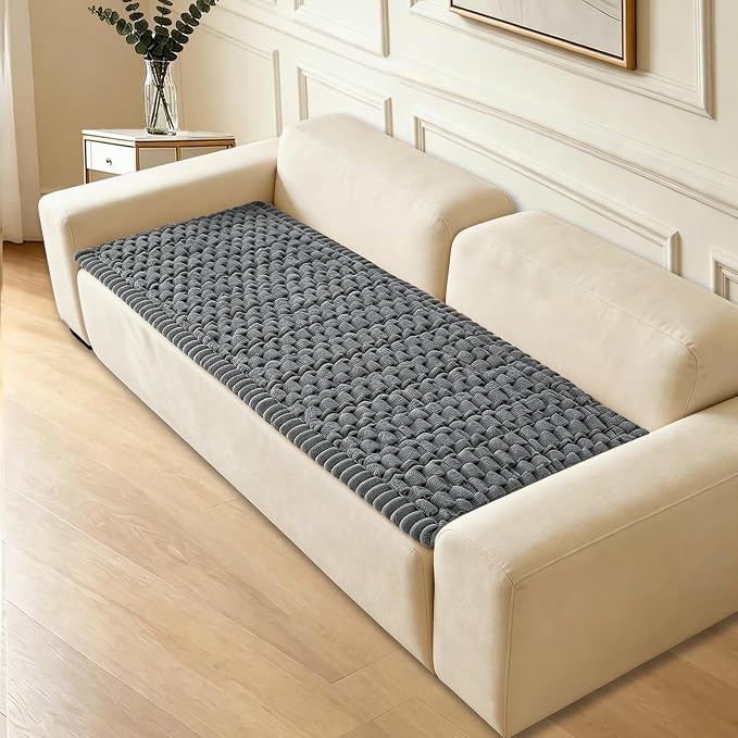Waterproof Couch Cover for Dogs Washable,Nonslip Fuzzy Durable Pet Friendly | Soft Slipcovers for 3 Cushion Sofa Cover,Plush Thick Protector Fits Mat Bed Leather & Fabric Couches (Grey 27.6"x59.06")