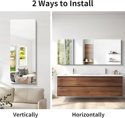 CILIBER Frameless Mirror, 24x60 Inch Large Bathroom Mirrors