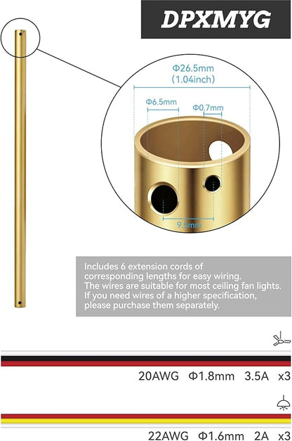 DPXMYG 48 inch Ceiling Fan Downrod