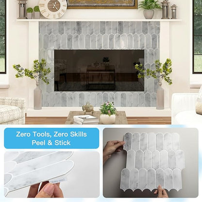 Art3d 12 x 12 Inch Heavy-Duty Peel and Stick Backsplash, Self-adhesive Wall