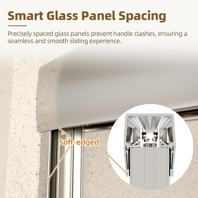 Royal Guard 56-60" W x 58" H Semi-Frameless Sliding Shower Door