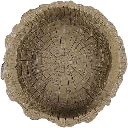 (2 Pack) Reptile Feeding Dish Bowl,Reptile Tree Trunk Food/Water Dish for Reptiles,Amphibians,Bearded Dragon,Lizard,Gecko,Tortoise,Hermit Crab and Little Critters,Made from Premium Resin(Small Size)