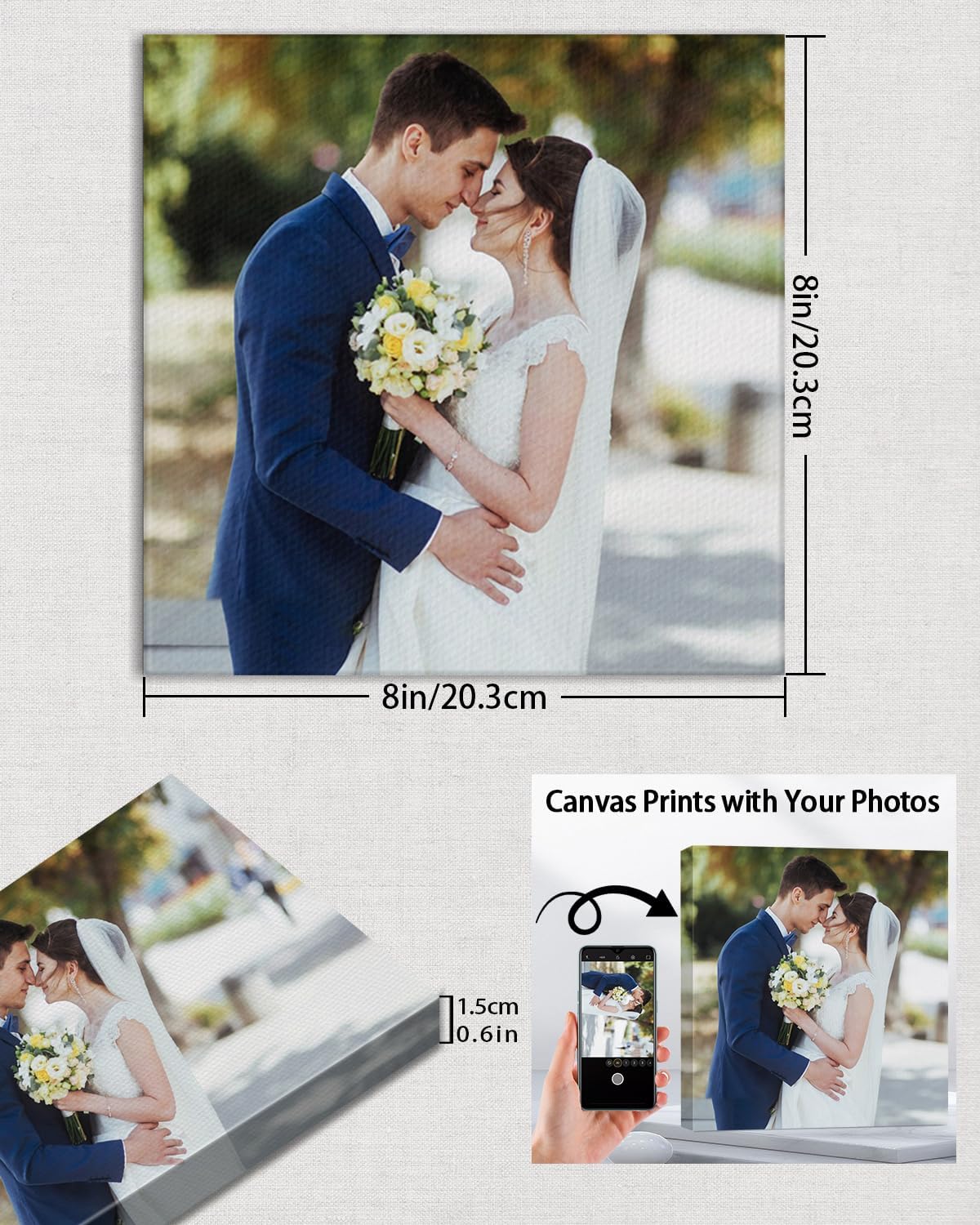 AbcCustomize Custom Canvas Prints,Transform Your Memories into Beautiful Art with Personalized Photo on Canvas,Personalized Canvas Wall Art for Home Decor, Gifts, and Keepsakes