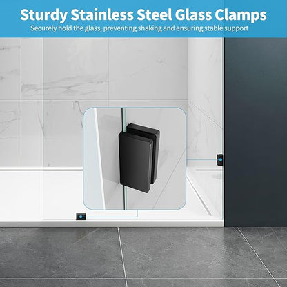 Shower Glass Panel, 28.5" W x 78.75" H Fixed Shower Screen Panel