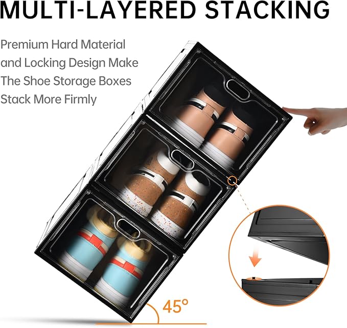 12 Pack Large Shoe Storage Box, Shoe Containers