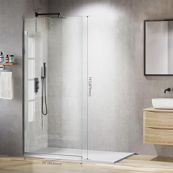 Bathroom Shower Glass Door 34 * 74"