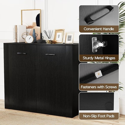 Giantex Modern Storage Cabinet, Anti-Tipping Device, Sturdy Metal Hings