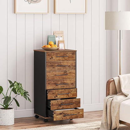 HOOBRO 7-Drawer File Cabinet, Wooden Office Cabinet