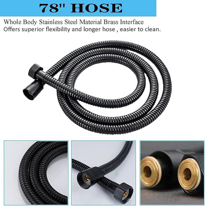 6'' Square High Pressure Rain Black Shower Heads