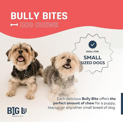 Big Lu - 2-4” Bully and Braided Sticks, 1 lb Bag, 100% Grass-Fed Beef Chews, Fully Digestible Treats for Puppies and Small to Medium Dogs, Natural Single-Ingredient Chews for Keeping Dogs Busy