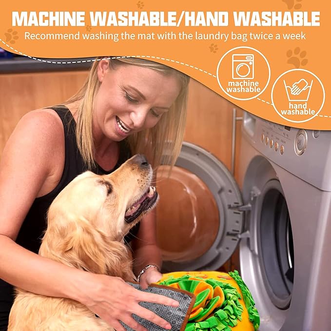 Snuffle Mat for Large Dogs, 40'' x 27.5'' Sniff Mat for Dogs, Portable Slow Feeding Mat for Foraging Skills and Stress Relief, Interactive Indoor/Outdoor Dog Puzzle Toys for Nosework Training
