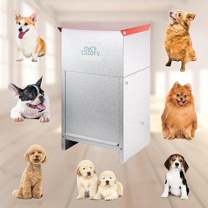 Dog Feeder - Galvanized Metal Pet Food Station