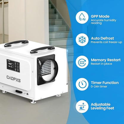 CADPXS Crawl Space Dehumidifier, 125 Pints Commercial Dehumidifiers