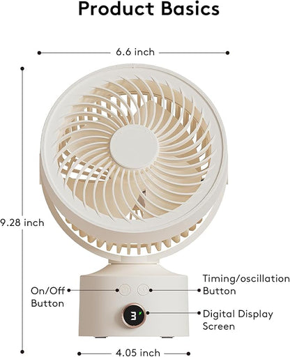 CARONSORT Desk Fan, Small Oscillating Fan