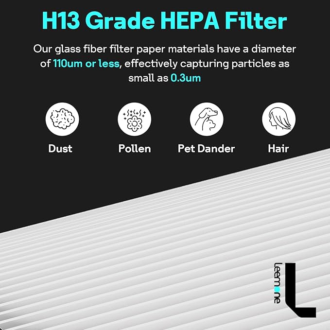 Leemone 2-IN-1 True HEPA+Carbon Filter Replacement