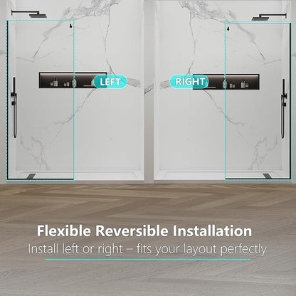 Shower Screen, 3/8" Tempered Glass, Shower Wall Panels, Fix Shower Glass Screen