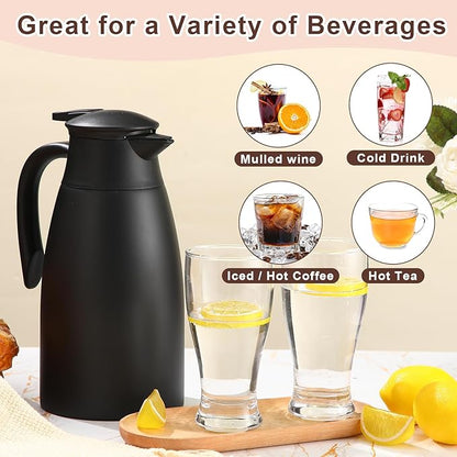 Norme 2 Pcs Thermal Coffee Carafe Insulated Stainless Steel Coffee Carafe