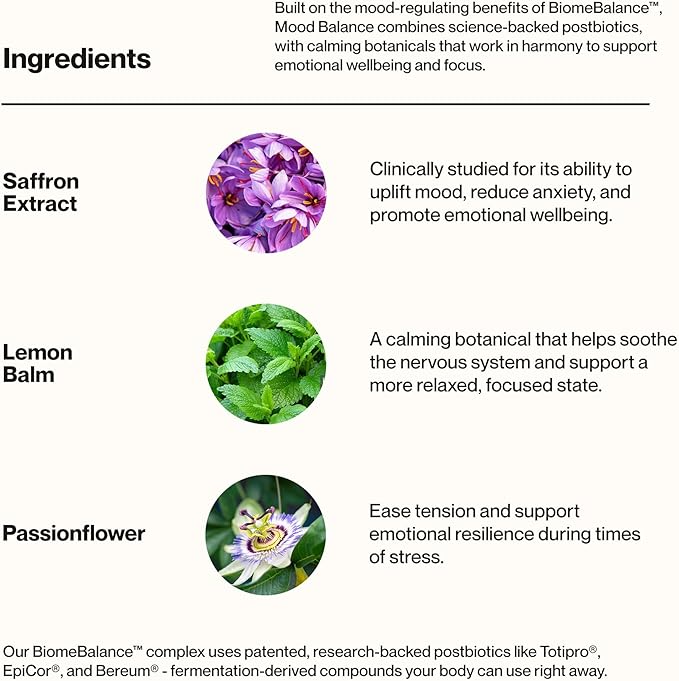 SecondKind Mood Balance – Saffron & Postbiotic Supplement