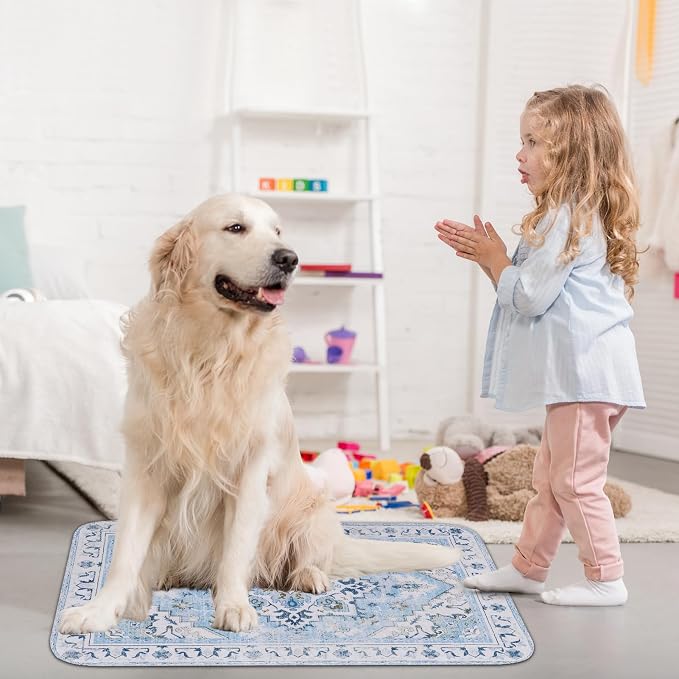 Homimp Washable Pee Pads for Dogs,2 Pack Reusable Puppy Pads Waterproof,Absorbent and Leakproof Dog Pee Pads,Non Slip Puppy Training Pads, Pet Mat for Floor, Crate, Couch, Whelping,Blue, 36"x41"