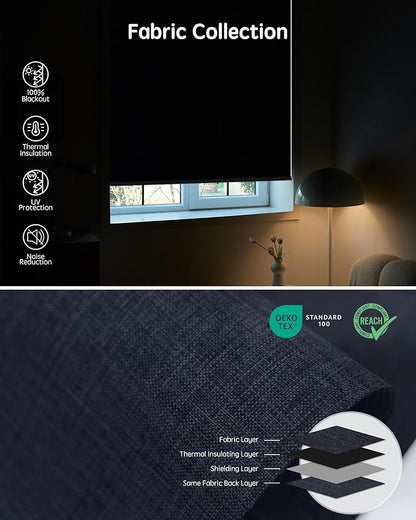 Yoolax Motorized Blinds with Remote, Automatic Window Shades Work with Alexa